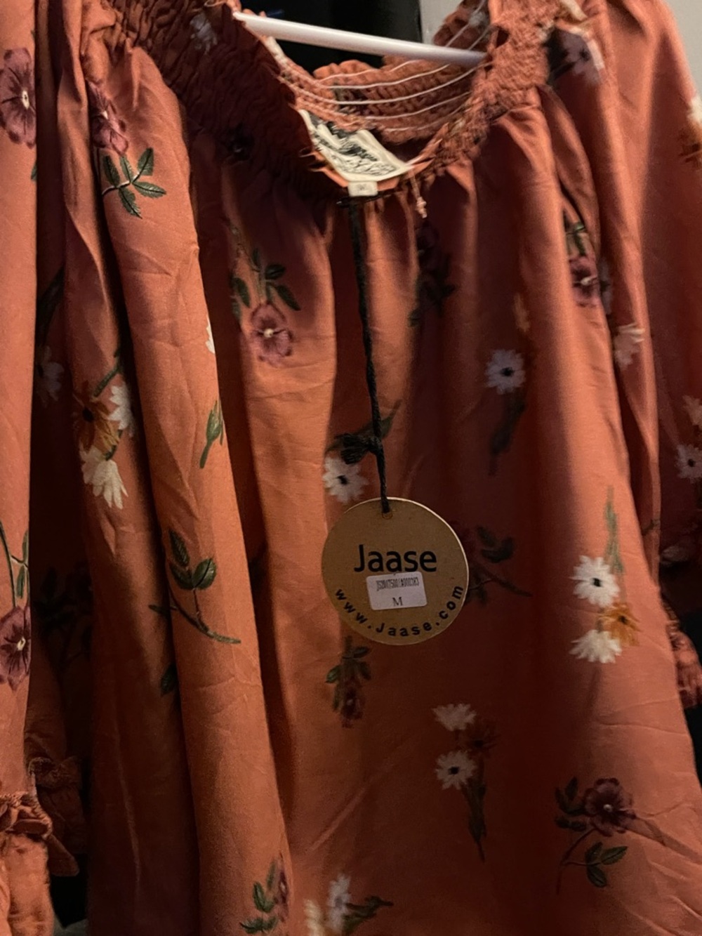 Jaase Women’s Rust Floral Off-Shoulder Top Size Medium NWT - Picture 10 of 11